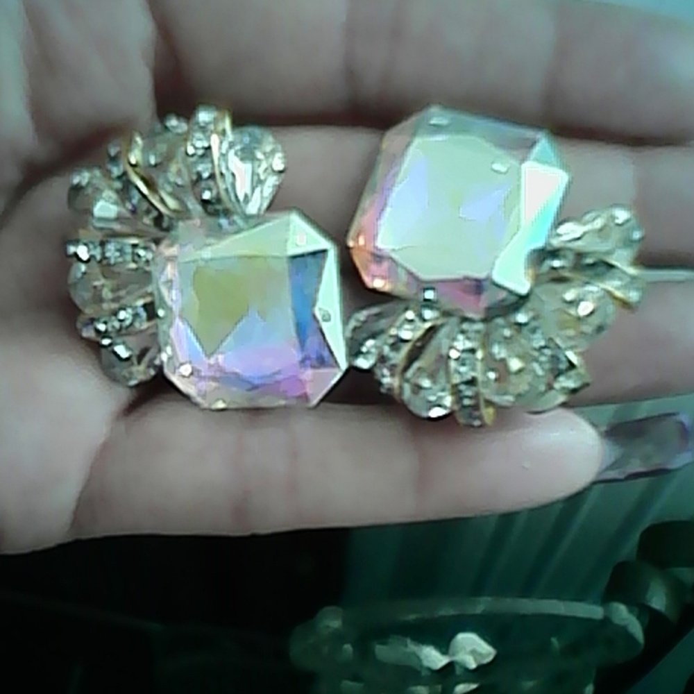 Crystals and Gold Clip ons-Shine Bright - Picture 4 of 8